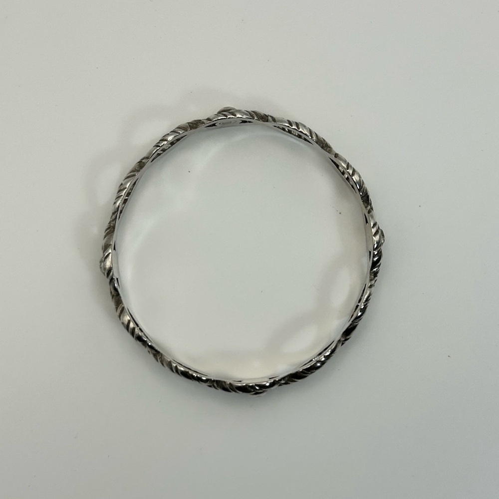 Brighton Jewelry Twisted Bangle Bracelet Silver Plated Clear Crystal Vintage - Picture 7 of 12